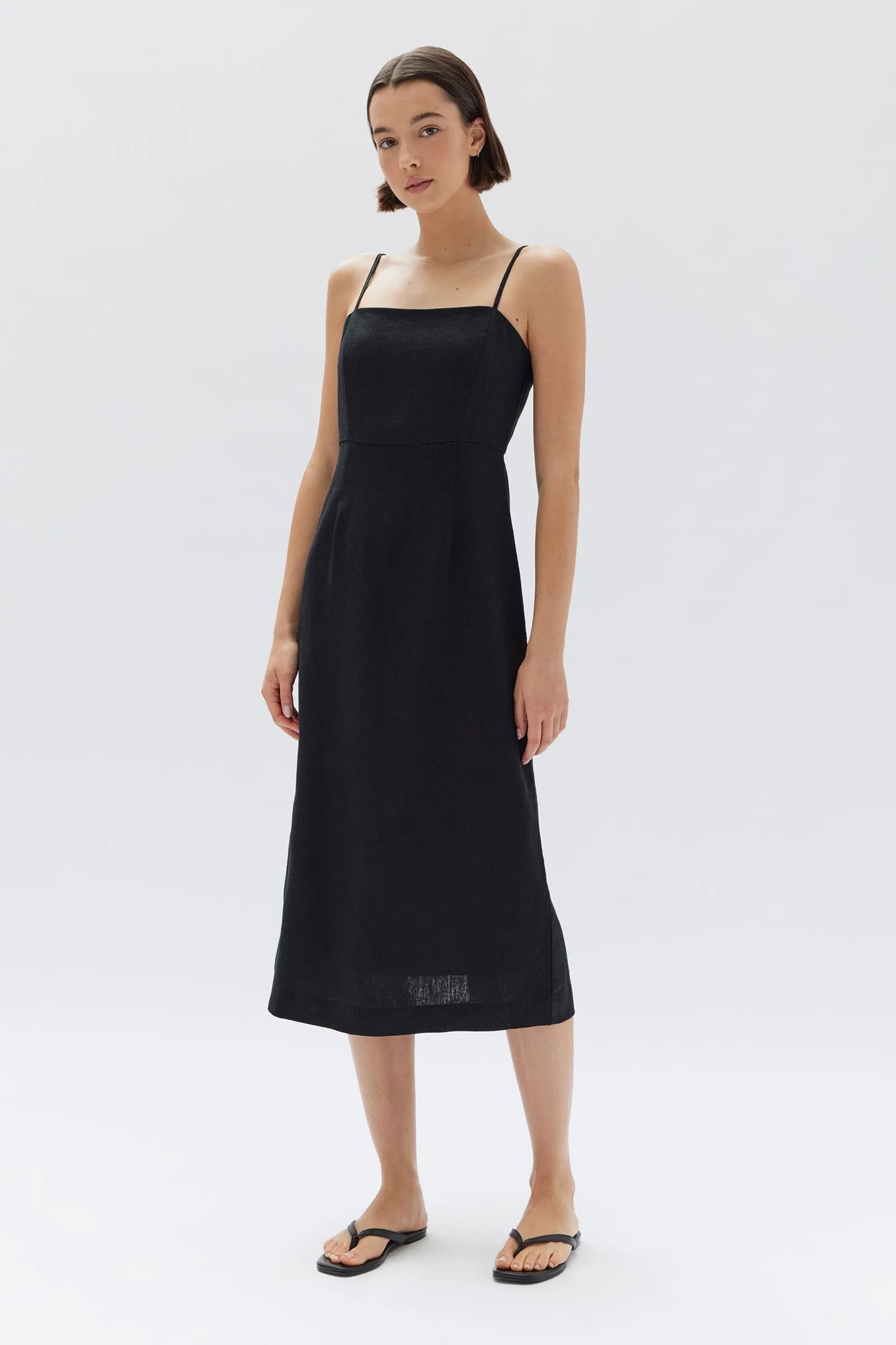 Eliza Linen Midi Dress