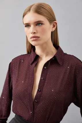 Embellished Woven Shirt | Karen Millen