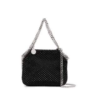 Falabella Mini Evening Crystal Mesh, Black