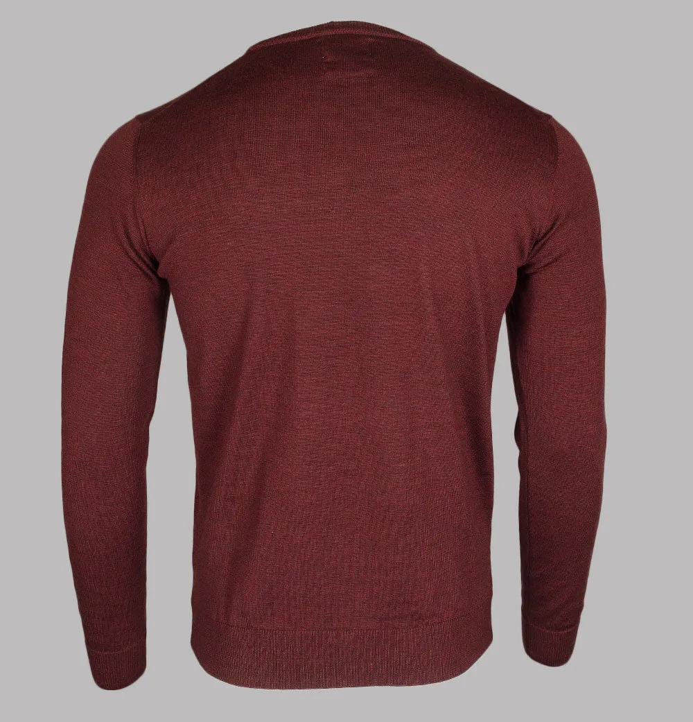 Farah Mullen Merino Wool Sweater Burgundy