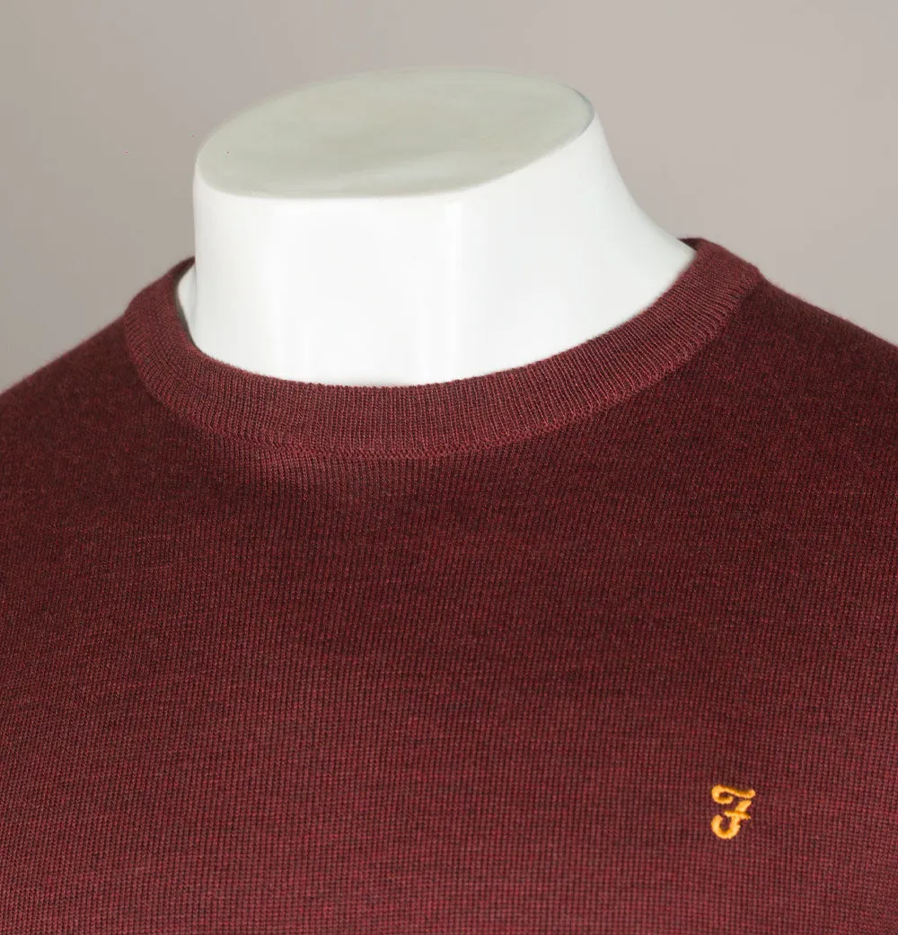 Farah Mullen Merino Wool Sweater Burgundy