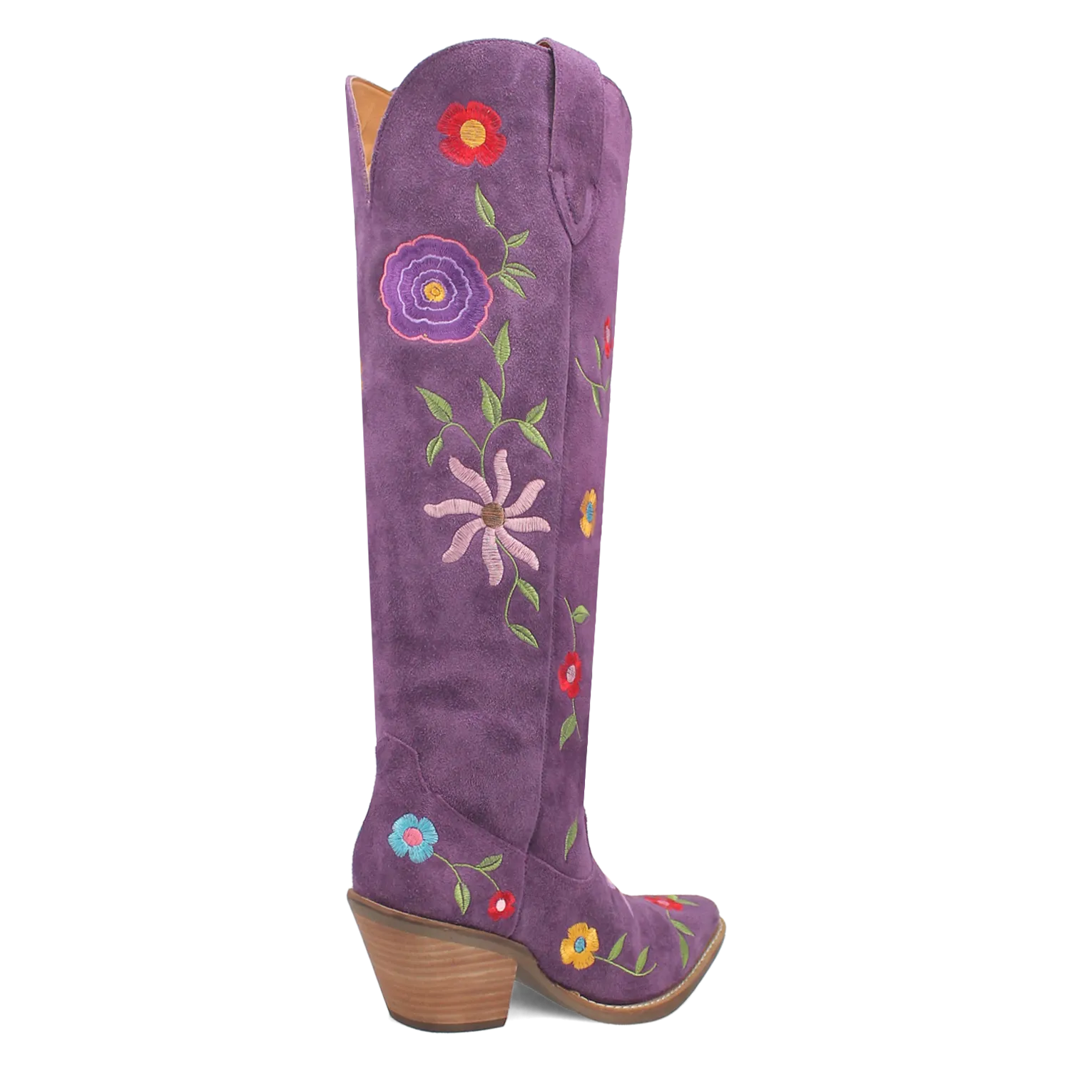 Flower Power Purple Suede & Floral Embroidered Boot (DS) ~ PREORDER SEPTEMBER 2024