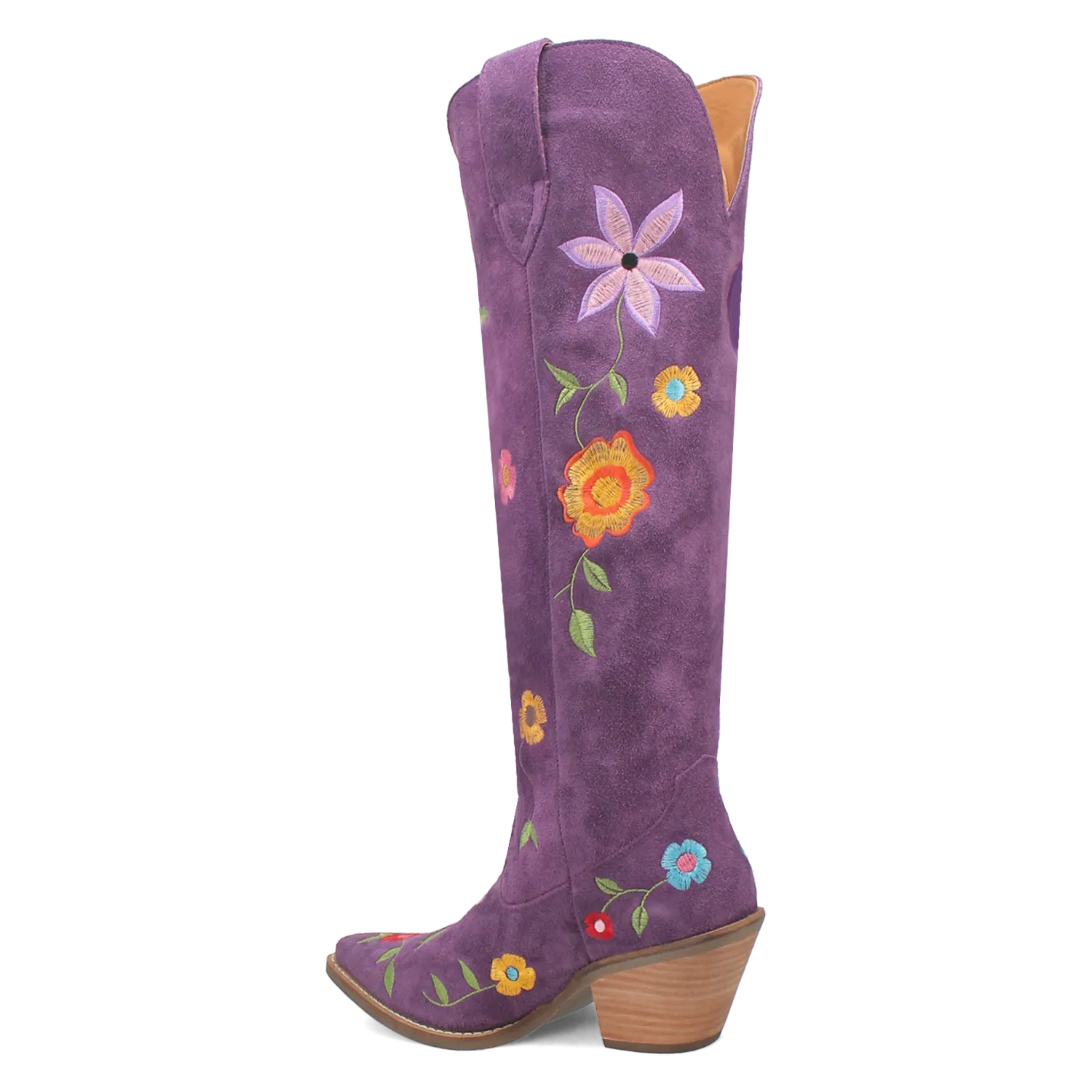 Flower Power Purple Suede & Floral Embroidered Boot (DS) ~ PREORDER SEPTEMBER 2024