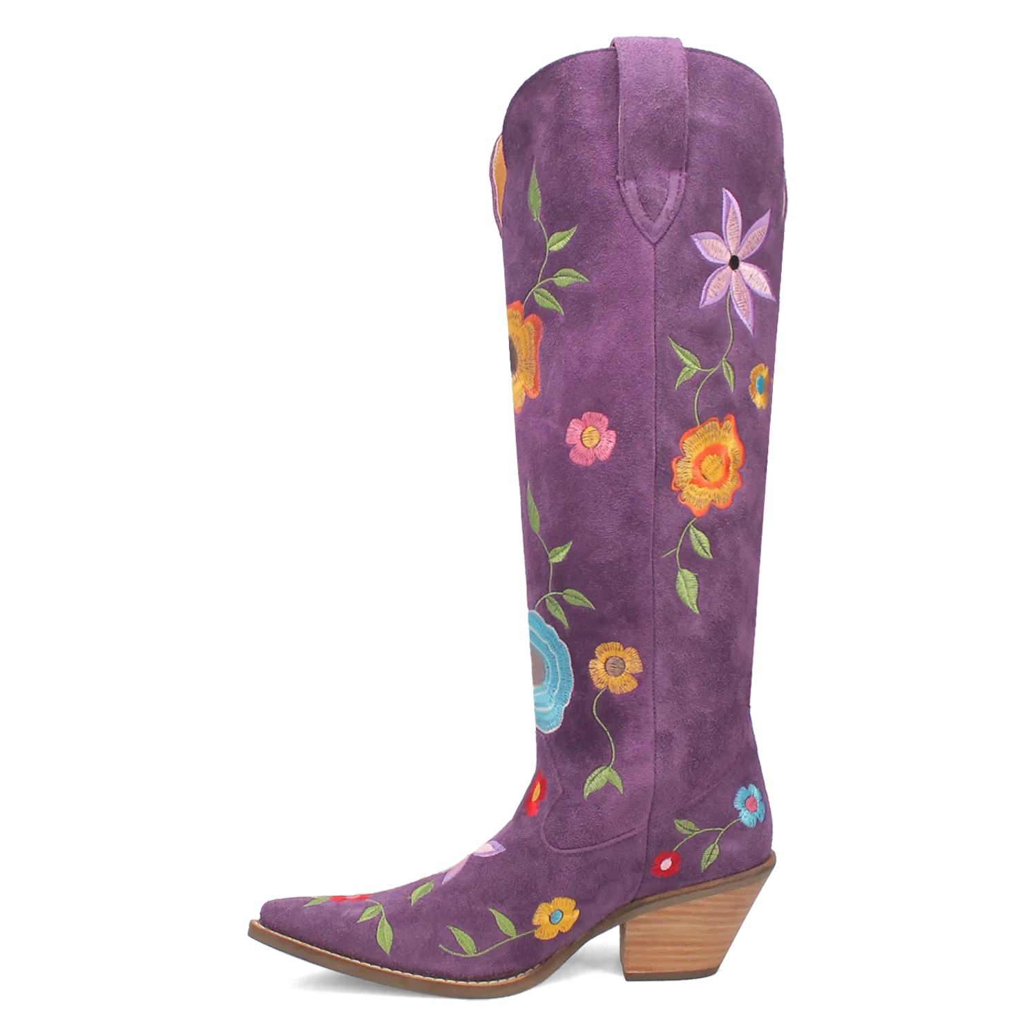 Flower Power Purple Suede & Floral Embroidered Boot (DS) ~ PREORDER SEPTEMBER 2024