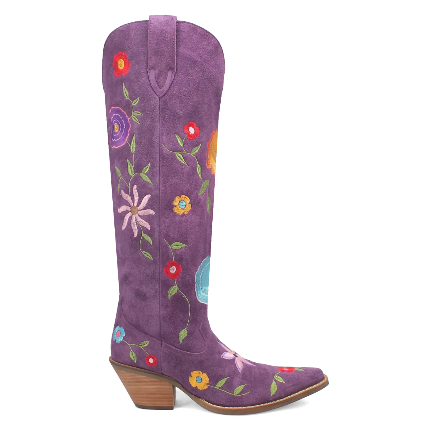 Flower Power Purple Suede & Floral Embroidered Boot (DS) ~ PREORDER SEPTEMBER 2024