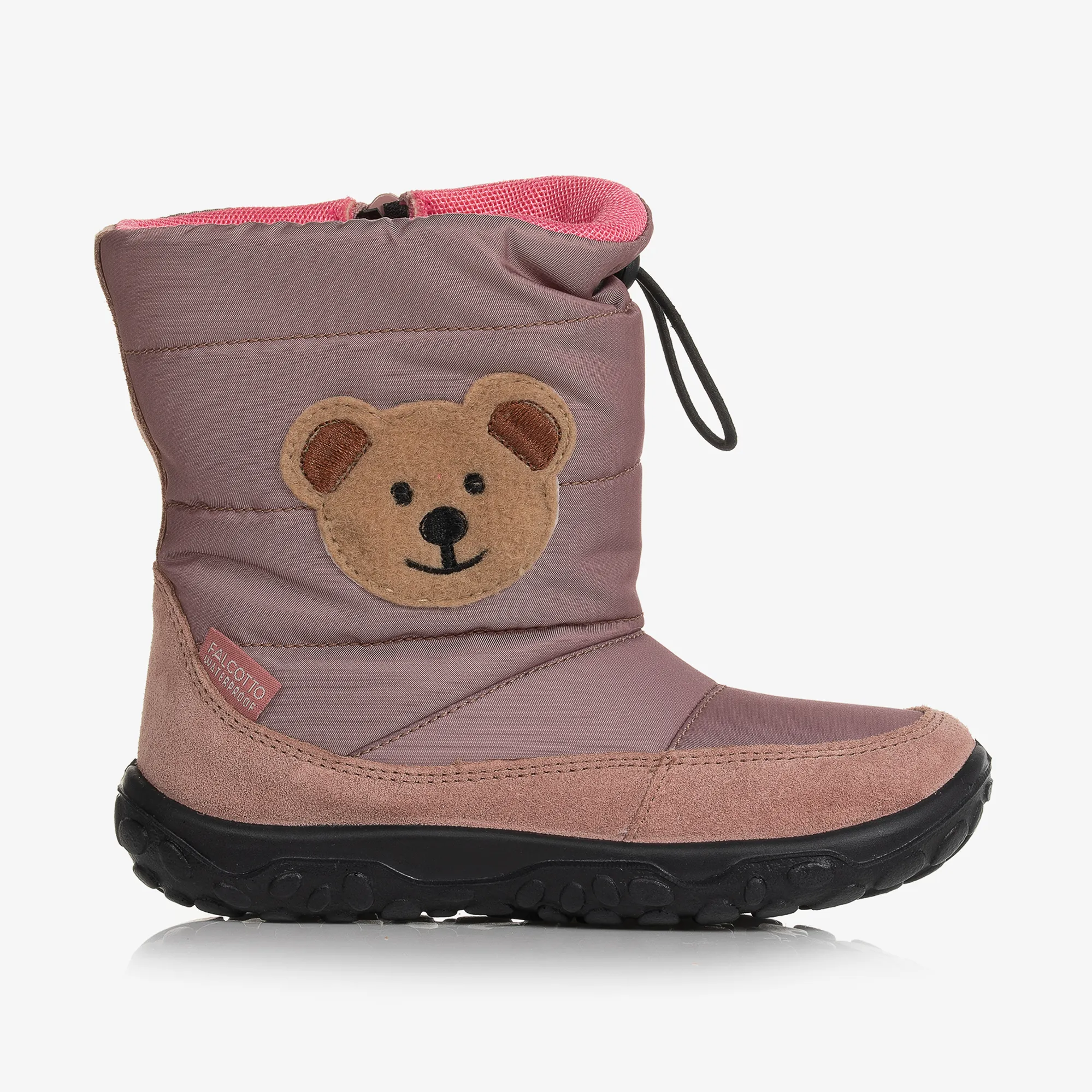 Girls Pink Bear Snow Boots