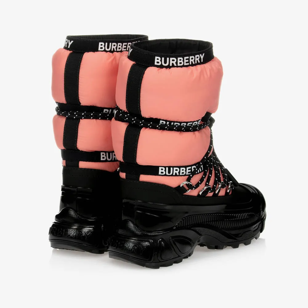 Girls Pink Logo Snow Boots