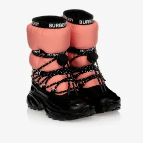 Girls Pink Logo Snow Boots