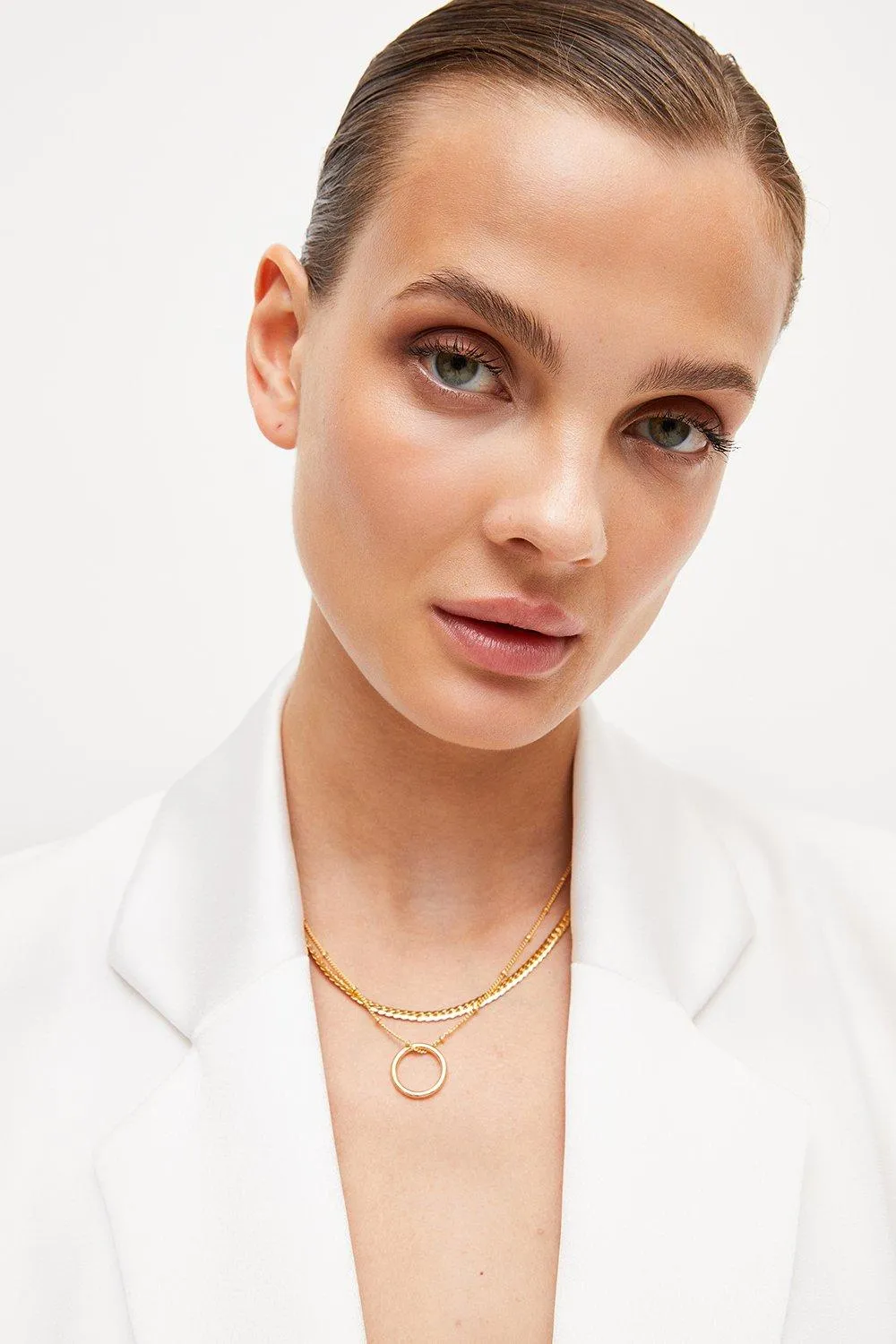 Gold Plated Mix Layered Pendant Necklace | Karen Millen