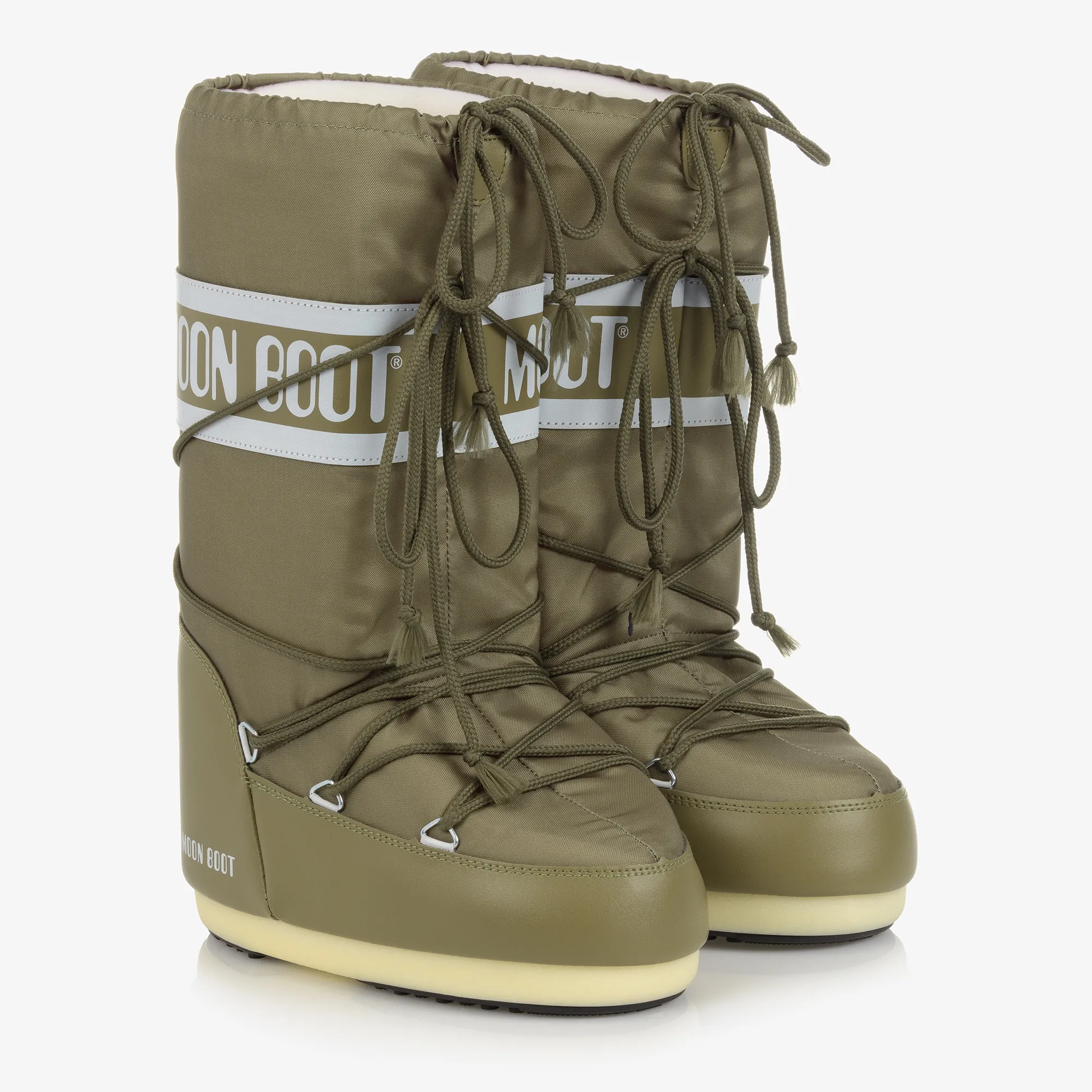 Green Icon Nylon Snow Boots