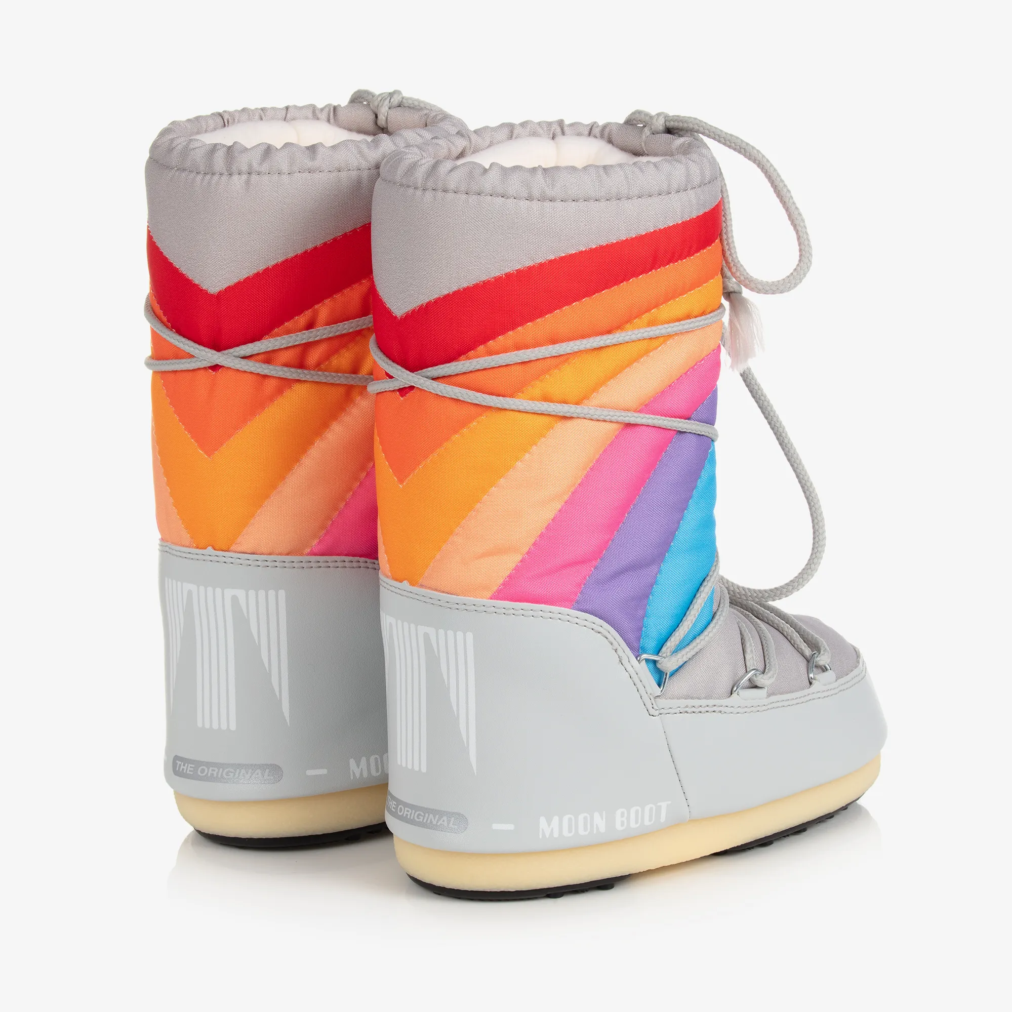 Grey & Rainbow Snow Boots