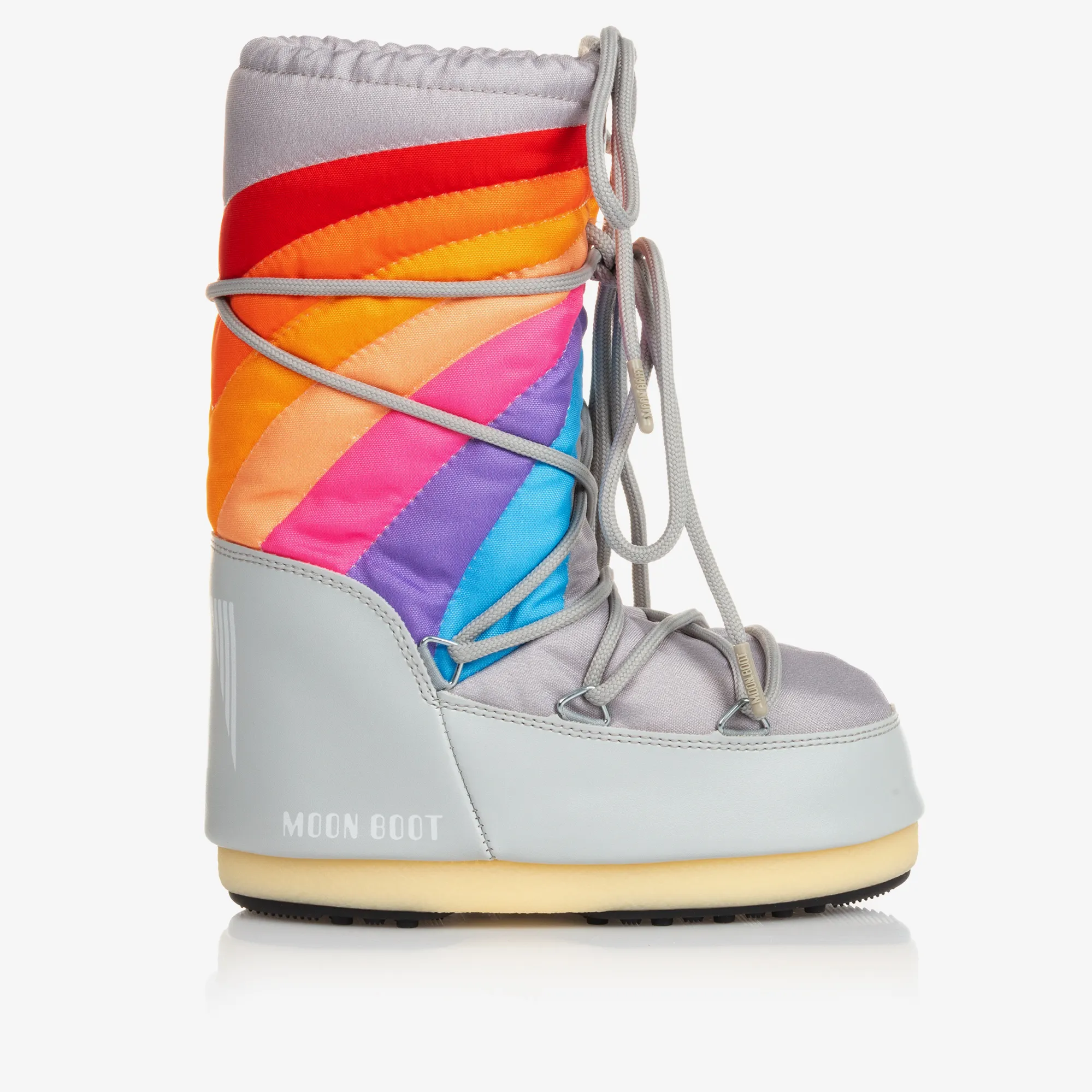 Grey & Rainbow Snow Boots