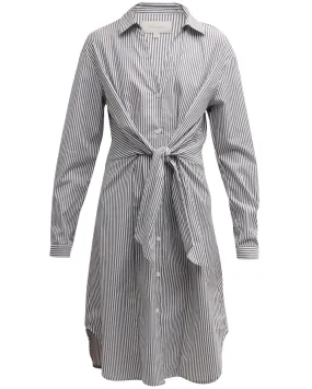 Grey Stripe Ashland Midi Dress