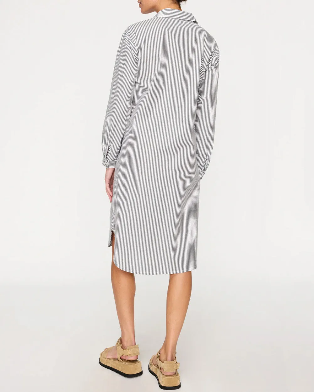 Grey Stripe Ashland Midi Dress