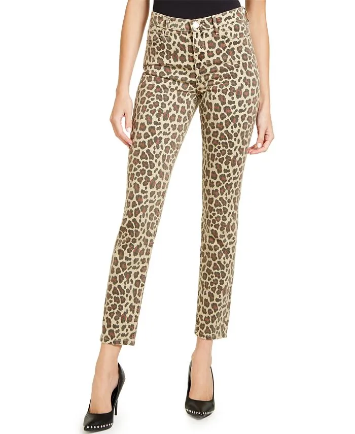 GUESS Women's Animal Print Jeans Green Size 24