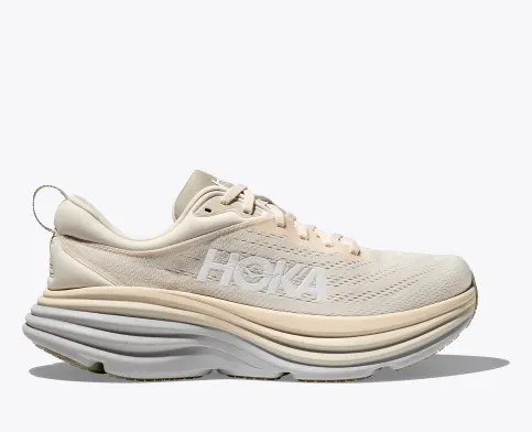 Hoka Men’s Bondi 8 Athletic Shoes-Oat Milk/Barley **Wide Width**