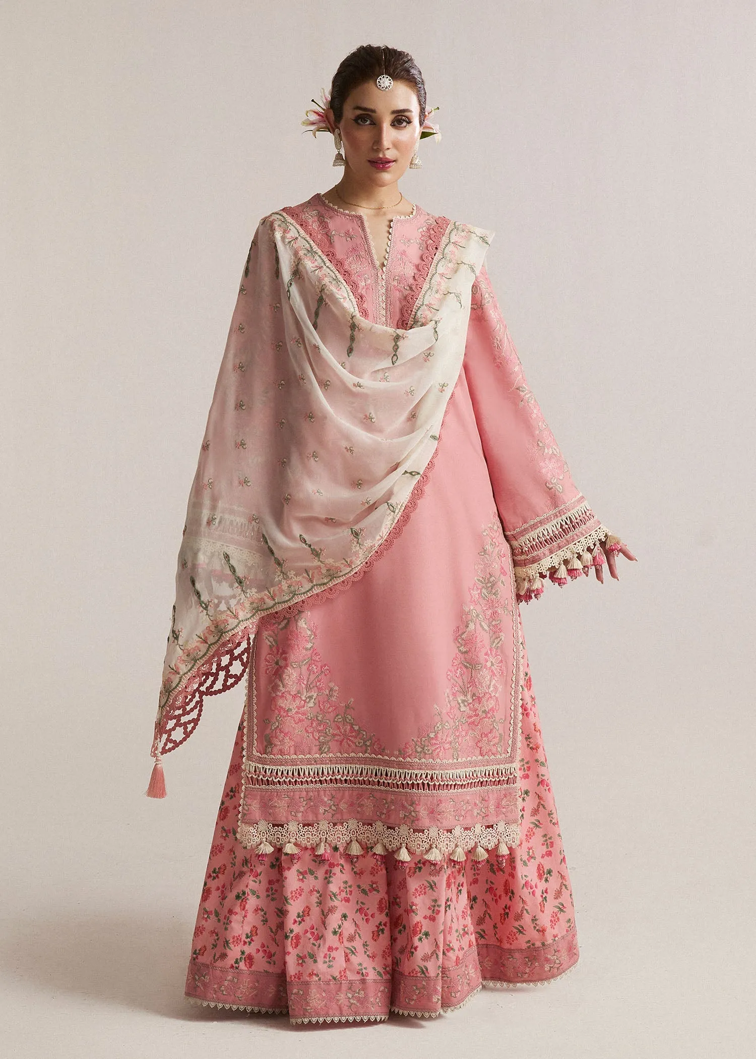 Hussain Rehar Embroidered Luxury Lawn Unstitched 3Pc Suit D-09 BELLA