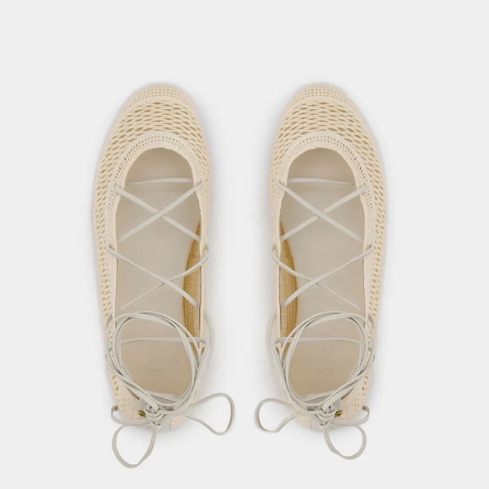 ISABEL MARANT Tan Beige Cotton Ballerina Shoes for Women - Seasonal Must-Have!