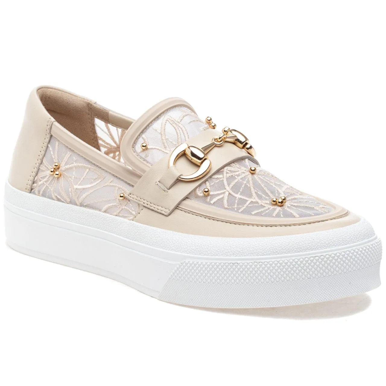 J SLIDE GEORGY BEIGE LACE LEATHER