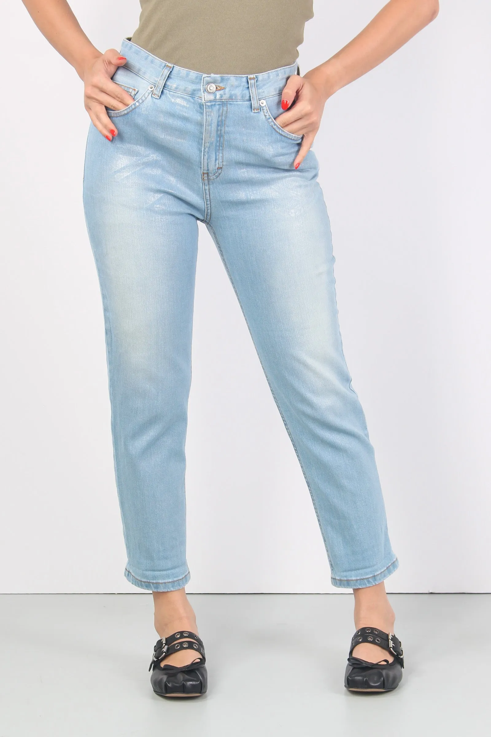 Jeans Spalmatura Argent0 Denim Chiaro