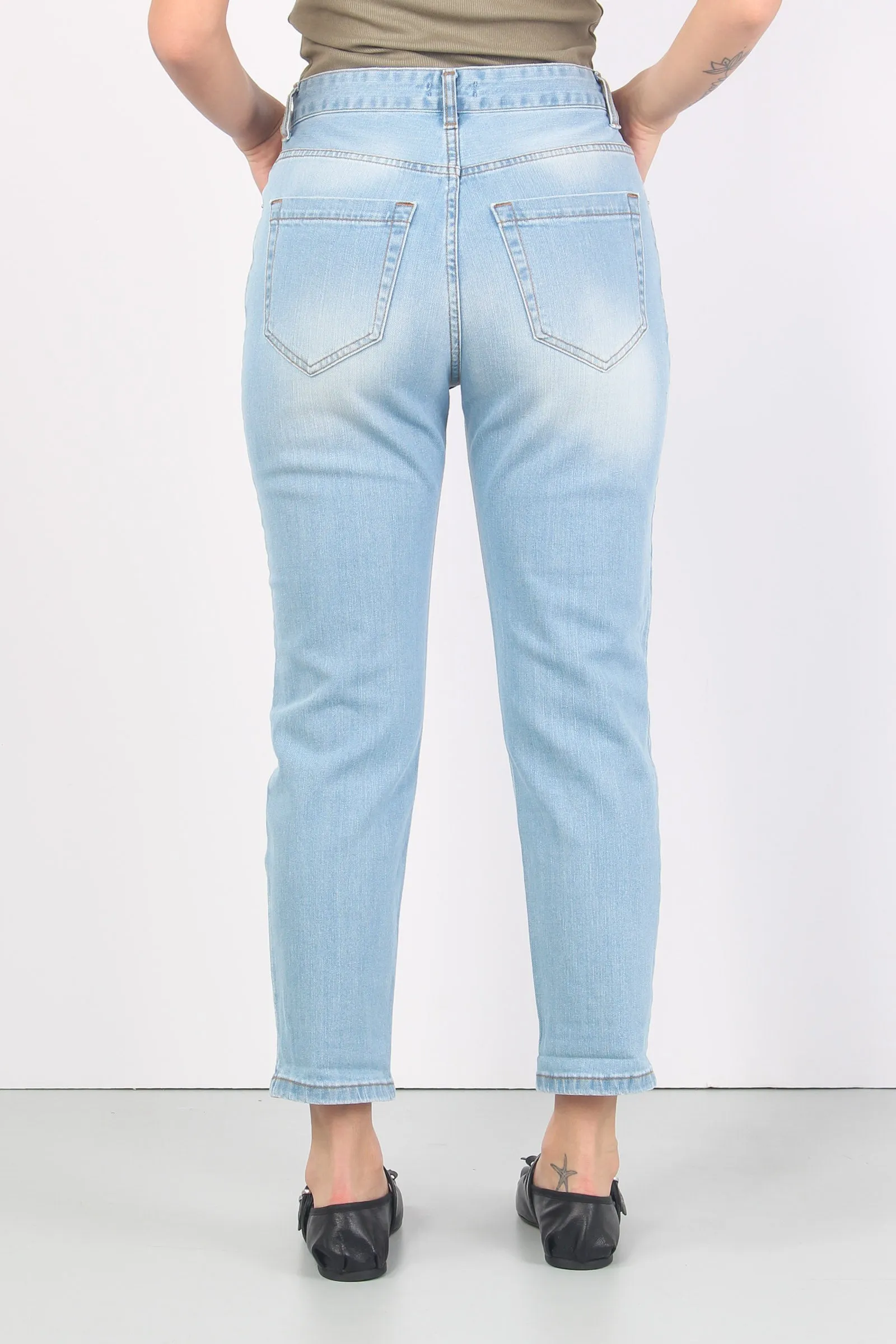 Jeans Spalmatura Argent0 Denim Chiaro