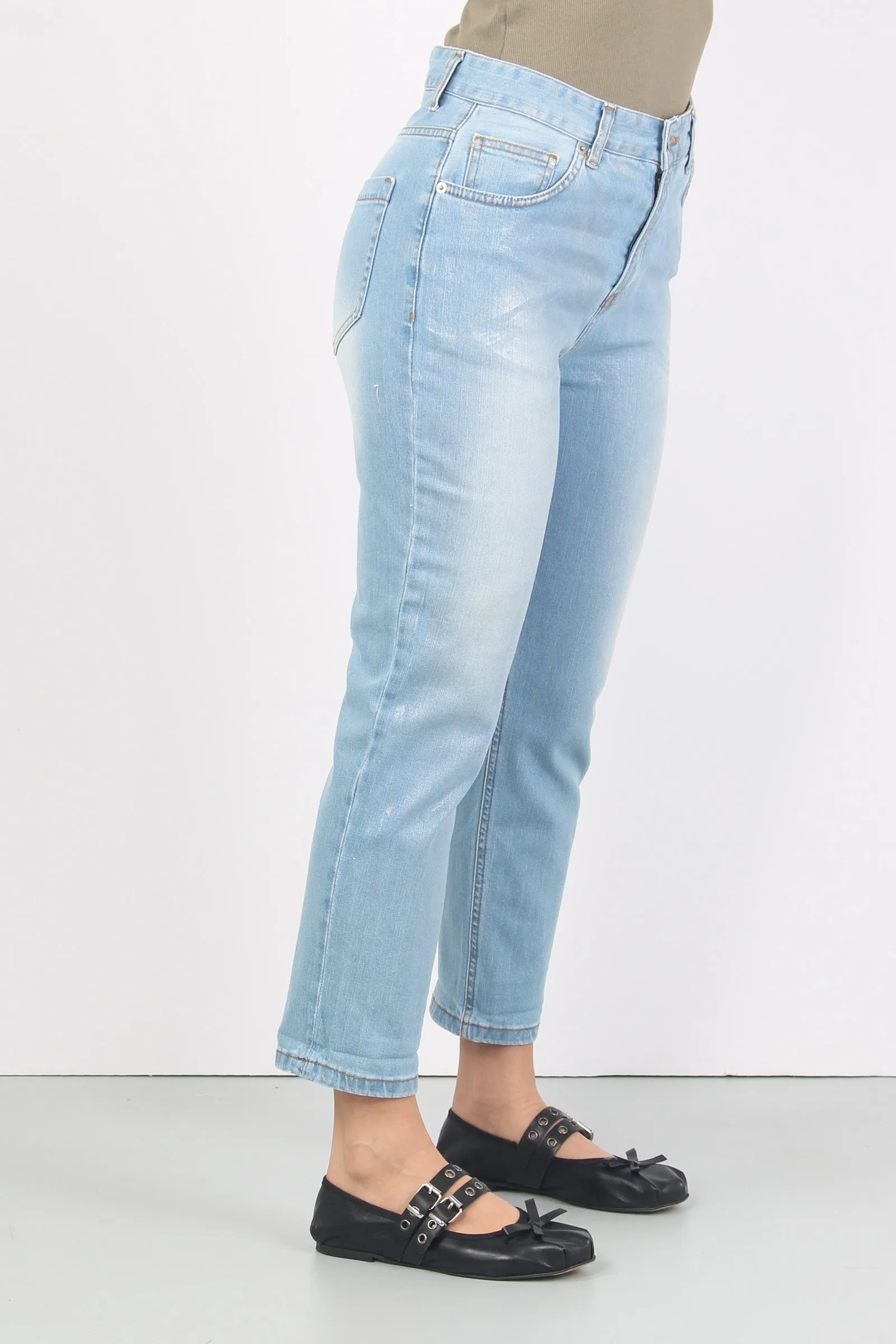 Jeans Spalmatura Argent0 Denim Chiaro