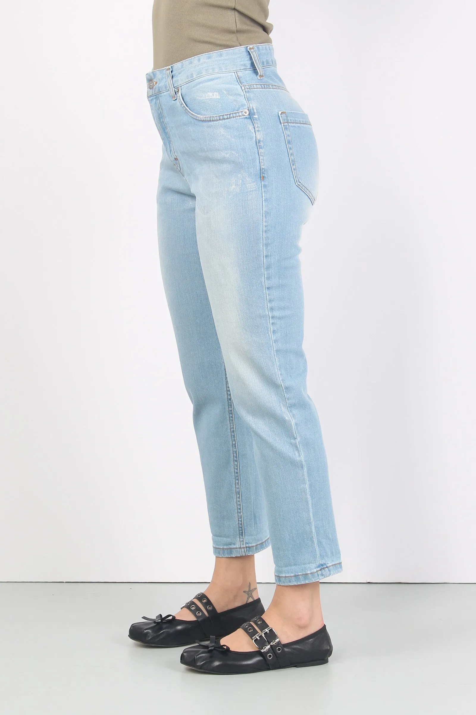 Jeans Spalmatura Argent0 Denim Chiaro