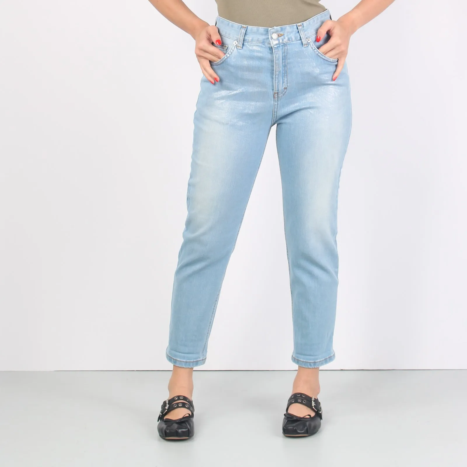 Jeans Spalmatura Argent0 Denim Chiaro