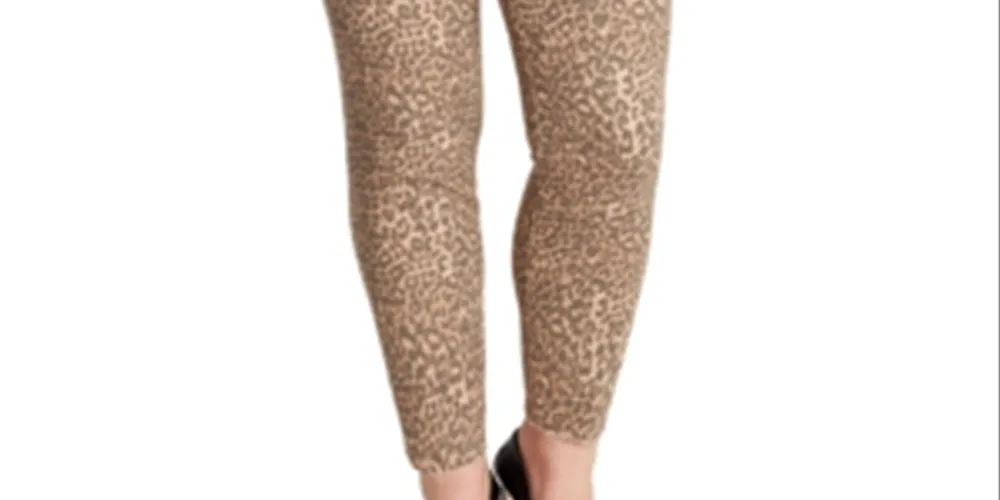 Jessica Simpson Women's Kiss Me Animal Print Super Skinny Jeans Brown Size 16W