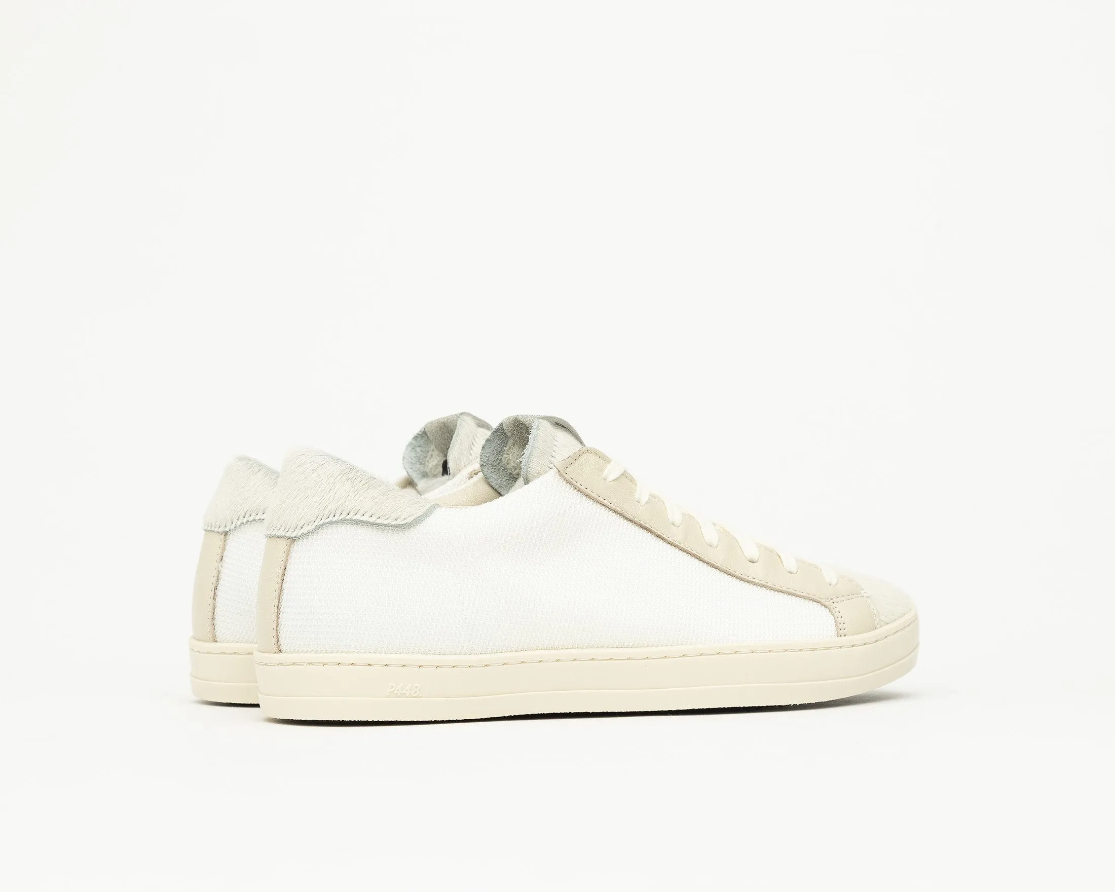 John Yeti Canvas Sneaker with Calf Hair - Cream