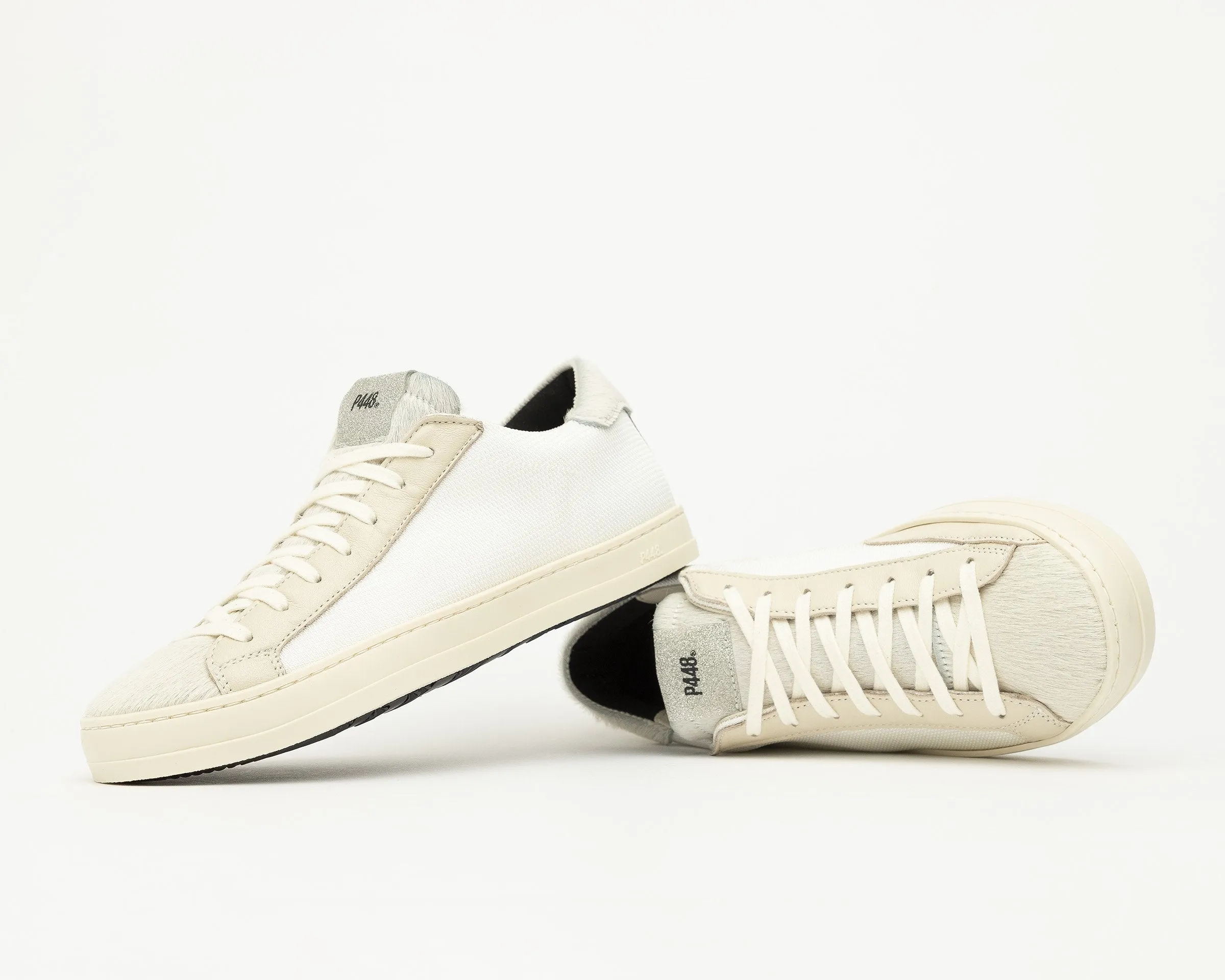 John Yeti Canvas Sneaker with Calf Hair - Cream