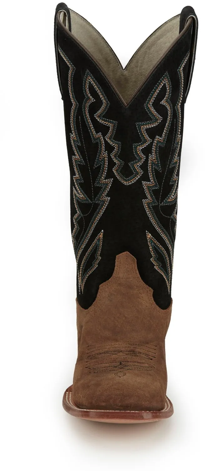 Justin Womens Palisade Clay Brown Suede Cowboy Boots