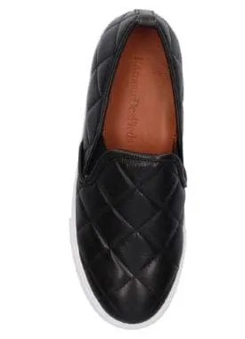 L'AmourDesPieds KAMADA  Black Quilted Leather Slip-On Sneaker - FINAL SALE