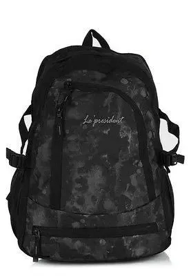 Learner Black-Grey Backpack / School Bag by President Bags