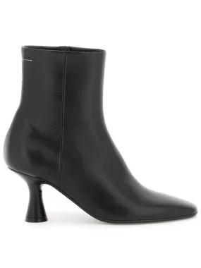 Leather Pointed Heel Chelsea Boots Black