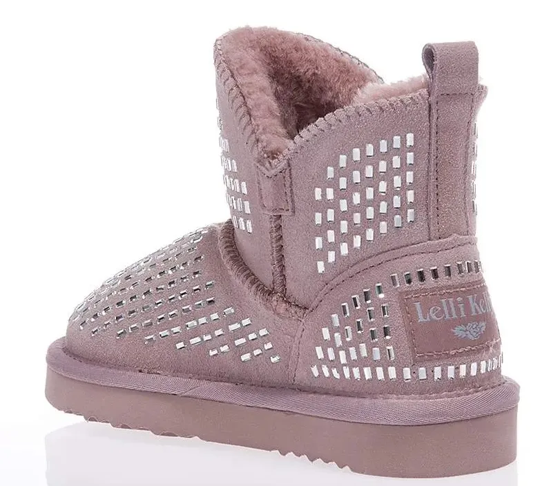 LELLI KELLY GIRLS LK 2267 LISA  DECORATIVE STONES SUEDE FUR BOOTS CIPRIA