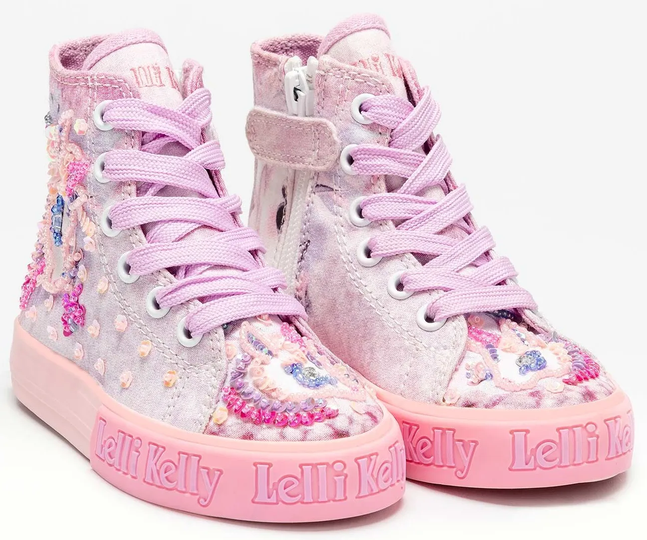 Lelli Kelly LK 7020 Unicorn Fluttershy Pink Multi Mid HI-Top Boots