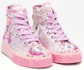 Lelli Kelly LK 7020 Unicorn Fluttershy Pink Multi Mid HI-Top Boots