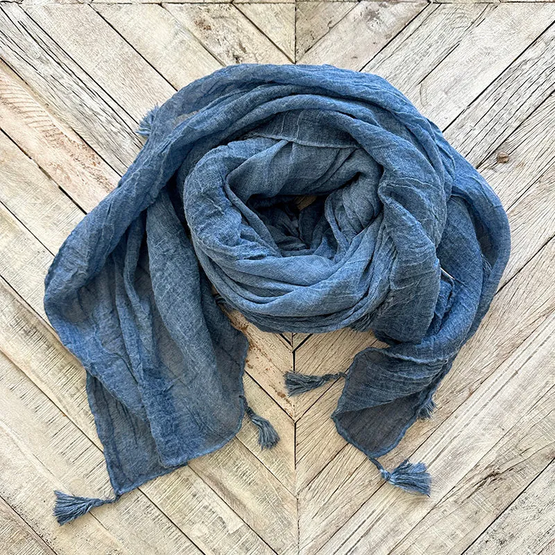 Lightweight Indigo Scarf