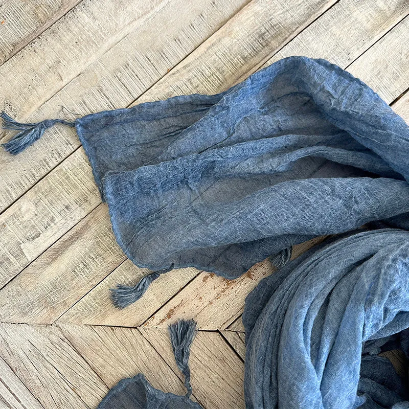 Lightweight Indigo Scarf