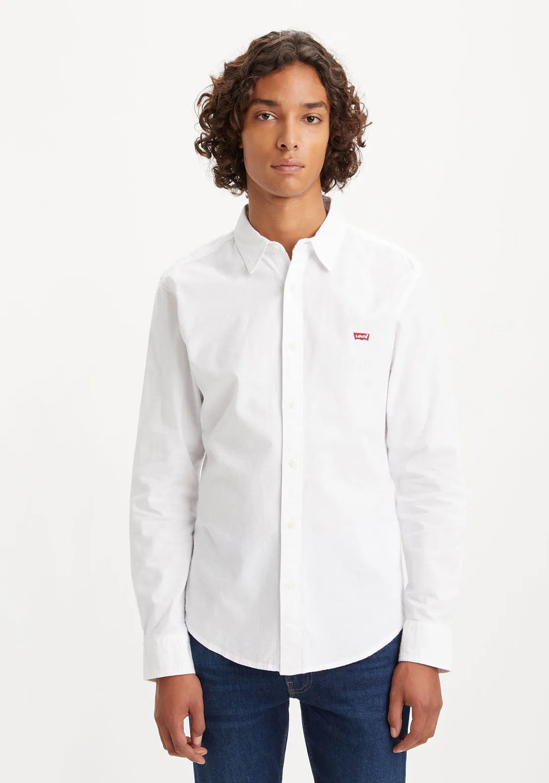 Long Sleeve Battery Housemark Shirt Slim - White