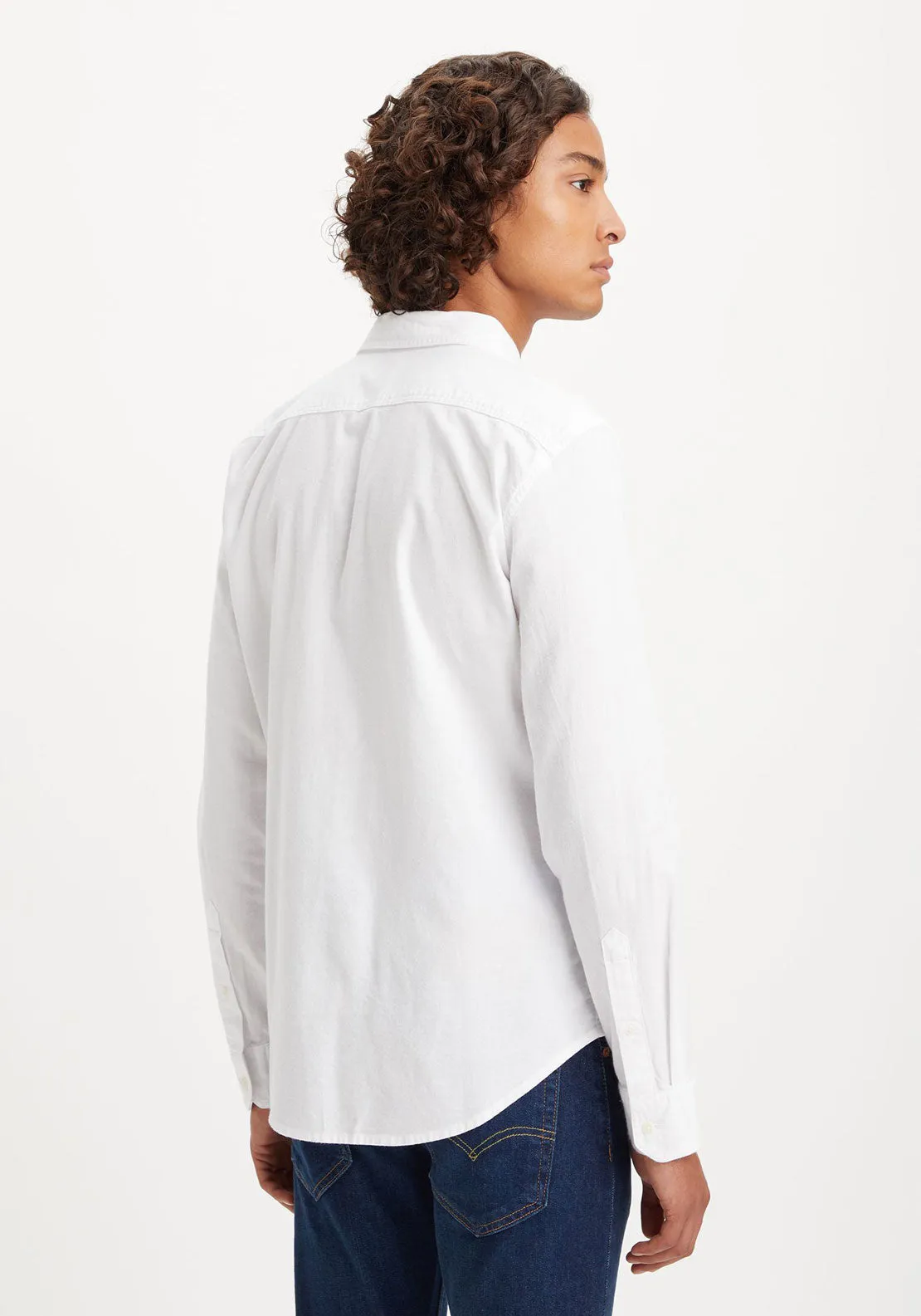 Long Sleeve Battery Housemark Shirt Slim - White