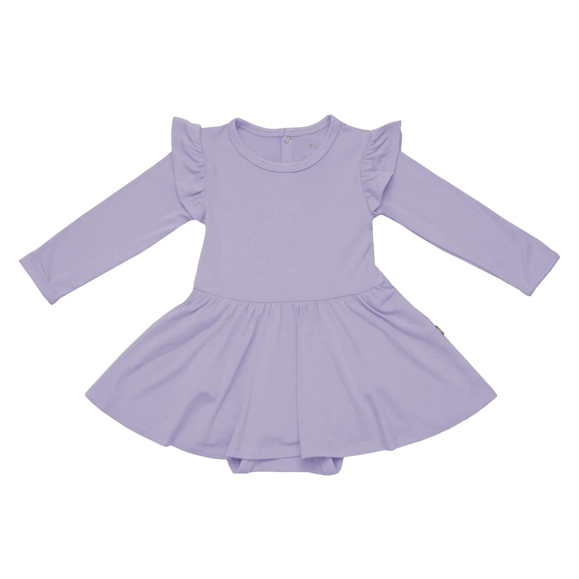 Long Sleeve Twirl Bodysuit Dress in Taro