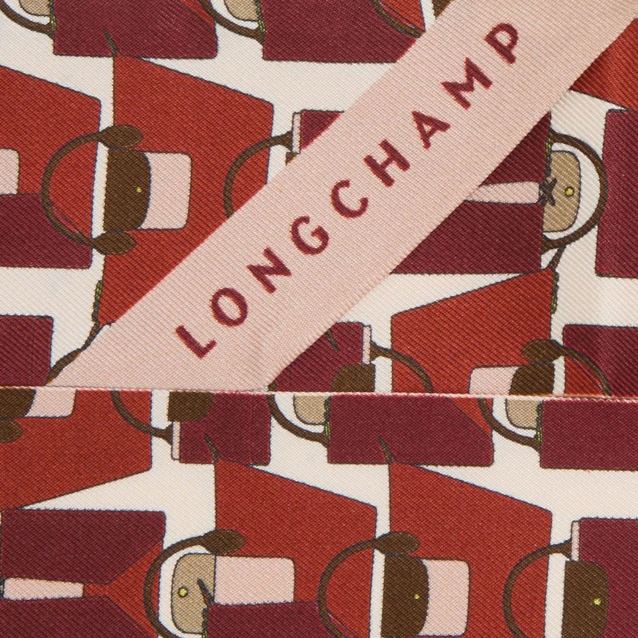 LONGCHAMP Origami Silk Scarf - Magenta