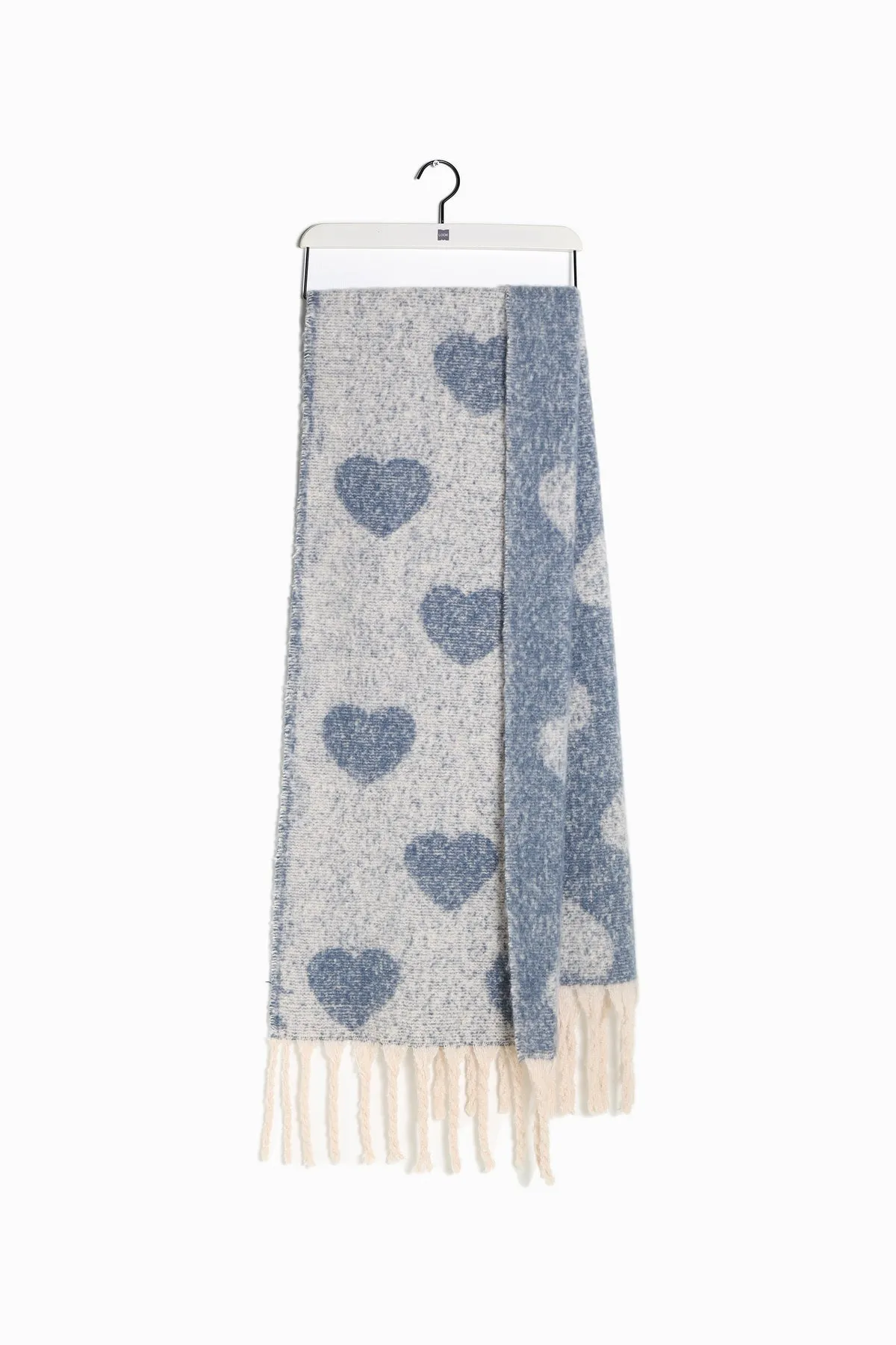 Look By M KNITTED HEART TASSEL SCARF MSF3140