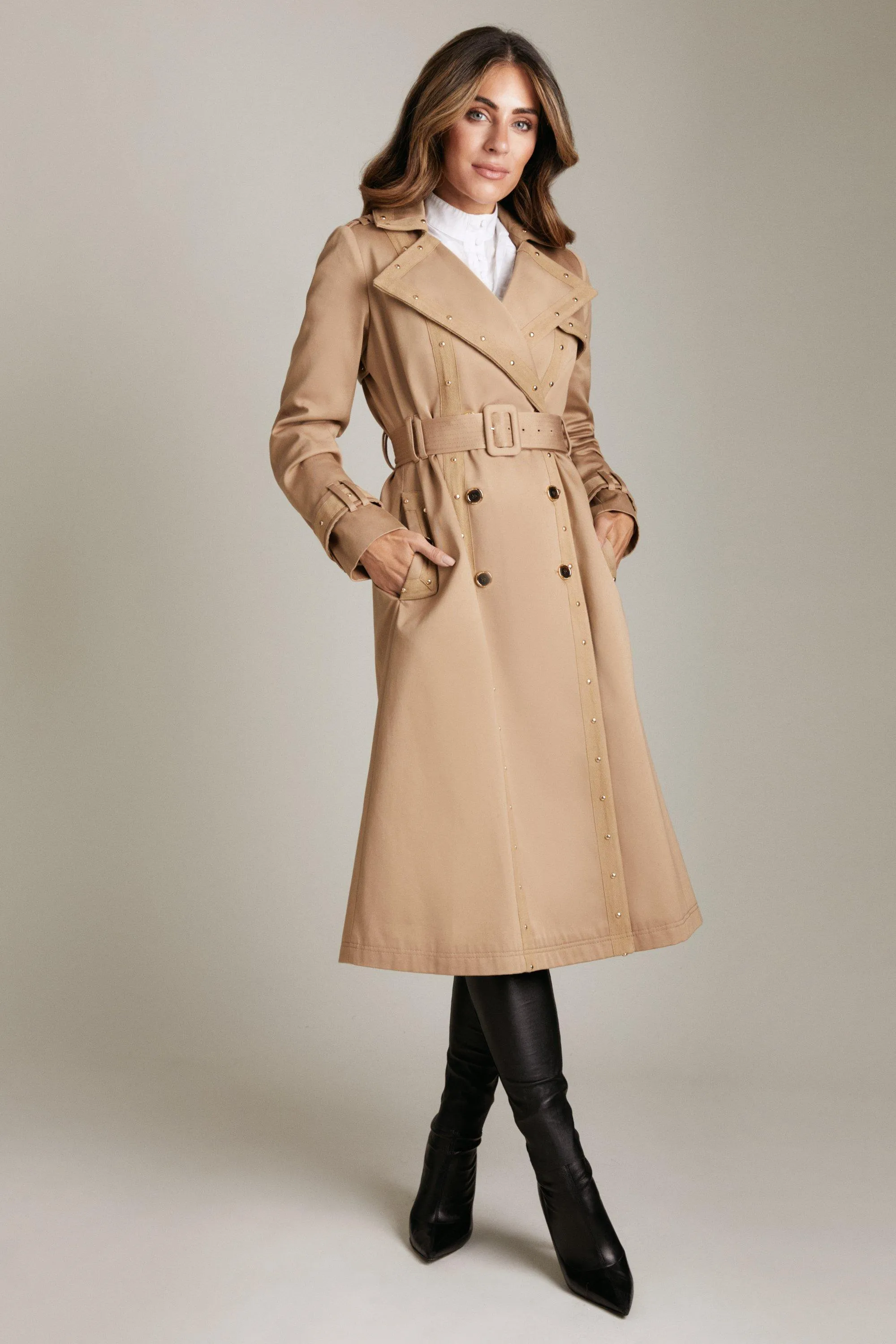 Lydia Millen Studded Trench Coat | Karen Millen