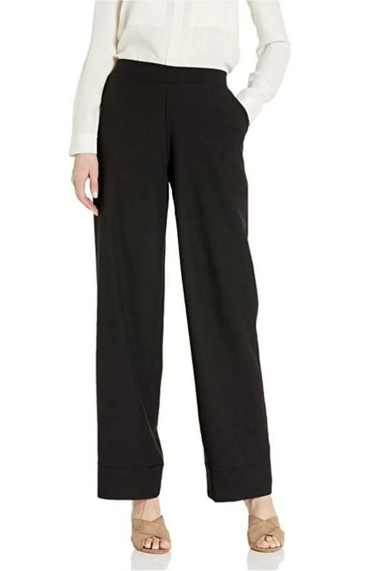 M Made in Italy - Women's Wide Leg Pants with Elastic Waistband