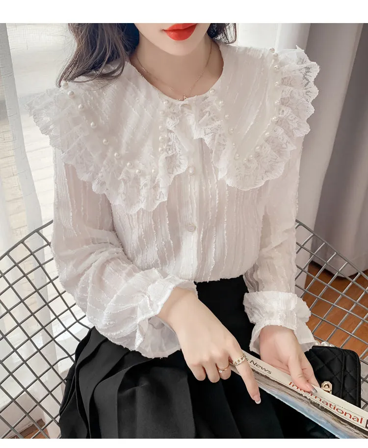 Matilda Light Academia Pearl Shirt