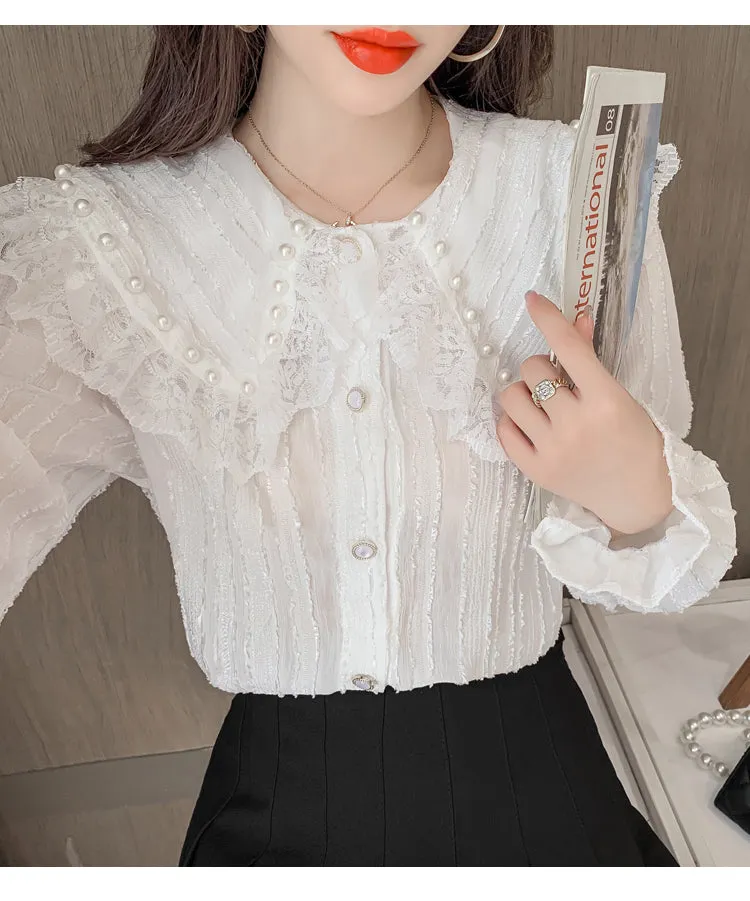 Matilda Light Academia Pearl Shirt