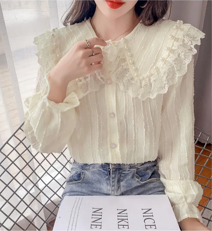 Matilda Light Academia Pearl Shirt